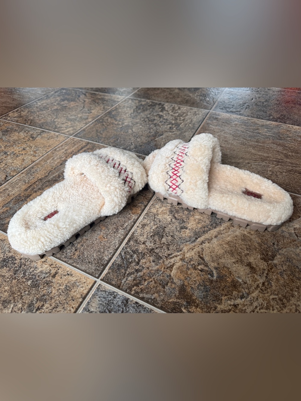 UGG Cozetta Braid Slides Slip-On Slippers- Cream, Women’s Size 8